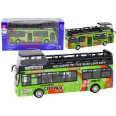 Lean Toys LeanToys Touristenbus Doppeldecker zu öffnende Tür grün