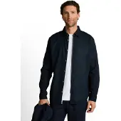 Tom Tailor Langarmhemd , Herren, Gr. XL, N-Gr, blau (sky captain blau), Web, Obermaterial: 55% Leinen, 45% Baumwolle, normal hüftbedeckend, Rundhals, Hemden Langarmhemd, mit Leinen
