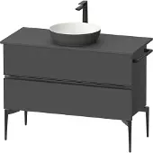Duravit Sivida Konsolenwaschtischunterbau, 2 Schubkästen, Griffleiste Diamantschwarz Matt, 1045x475x548mm, SV46590BD490000, Farbe: Graphit matt