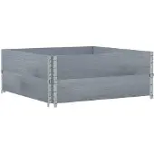 Syfax Paletten-Aufsatzrahmen 2 Stk. Grau 100x100 cm Massivholz Kiefer