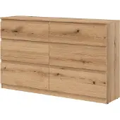 Furniture24 Kommode 78x84x35 cm REMI RM03 Schubladenkommode 6 Schubladen Evoke Eiche