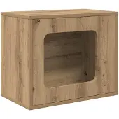 vidaXL Katzenhaus Kunsthandwerk Eiche 51 x 30 x 42,5 cm Holzwerkstoff