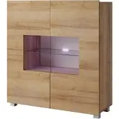 FURMEB Patryk Hojka Furmeb24 - CALABRINI - Zweitrige Kommode mit Glas-regal , LED