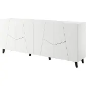 Furniture24 Sideboard Etna 200X82X42 Cm 4 Türiger Kommode Wohnzimmerschrank Weiß