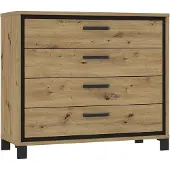 Furniture24 Kommode TRONDHEIM TDHK211 Artisan Eiche Schubladenkommode Schlafzimmer 4 Schübkasten