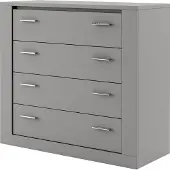 Furniture24 Kommode IDEA ID-10 Schlafzimmer Schubladenkommode Schubladenschrank 4 Schubladen Grau matt