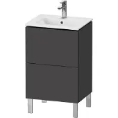Duravit L-Cube Waschtischunterbau stehend Compact, 2 Auszüge, 520x704x421mm, LC667104949, Farbe: Graphit Matt Dekor