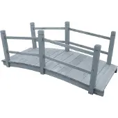 Syfax Gartenbrücke Grau 140x60x56 cm Massivholz Tanne