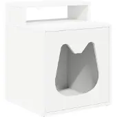 vidaXL Katzenhaus Weiß 42,5 x 40 x 53,5 cm Holzwerkstoff