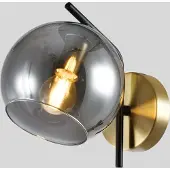 KOBI Wandlampe SMOKE K 1xE14 Glas Esche Schirm Elegante Lampe