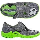 3F Jungen Kinder Hausschuhe Super Flexible bar3foot Fußball Grün 25