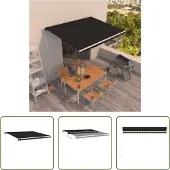 The Living Store Markise Automatisch Einziehbar 400x350 cm Anthrazit