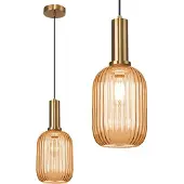Toolight Pendellampe App458 Metall - Glas Orange E27 1-Punkt Leuchtend
