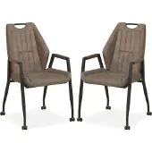 MX Sofa Axa Stuhl mit Rollen – Taupe – 2er-Set