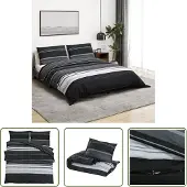 The Living Store Bettwäsche-Set Schwarz und Weiß 225x220 cm Baumwolle