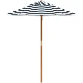 Syfax Kindersonnenschirm, UV-Schutz & Regenschutz, Polyester Bezug, Hartholz Mast Ø32mm, Blau-Weiß, Ø120x140 cm