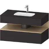 Duravit Einbauwaschtisch-Möbel-Set Qatego 100x55x60cm, E na/gra m, Kon-WTU, B