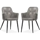 MX Sofa Venz Stuhl, Farbe Hellgrau (Set mit 2 Stühlen)