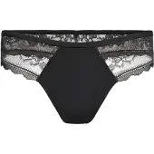 Triumph Slip "Comfort Allure String", Damen, Gr. 44, schwarz, Microtouch, Obermaterial: 55% Polyamid, 35% Polyester, 10% Elasthan, Unterhosen Slip, florale Stretch-Spitze, elastisch, eleganter Look