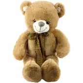 Leantoys Lean Plüsch-Maskottchen Teddybär Zum Knuddeln Mit Brauner Streifendecke 60Cm