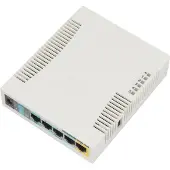 Mikrotik Access Point RB951Ui-2HnD mit 5 LAN Ports, 1 USB 2.0 Port, WiFi 4, 2,4 GHz, PoE