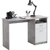 Preisbrecher Schreibtisch >JACKSON< in Beton LA-weiß - 123x76,5x50cm (BxHxT)