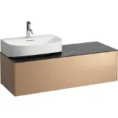 Laufen SONAR Schubladenelement, 1 Schublade, passend zu Waschtisch H816341, H816342, Ausschnitt links für den Waschtisch, H4054520341411, Farbe: Kupfer/ Nero Marquina