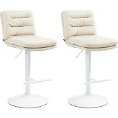 BellaFurn 2er-Set Barhocker – Hocker, höhenverstellbar, Kunstleder-Design mit Fußstütze