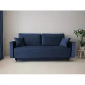 EURO-MEBLE Modernes Schlafsofa LIVIO Sofa Farbwahl Couch Sitzgarnitur (Dunkelblau: KRONOS 09)