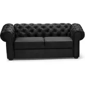 EURO-MEBLE ELEGANTES VALENTINO 2-SITZER-SOFA (Schwarz - Kronos 7)