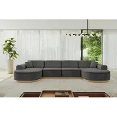 ALTDECOR Ecksofa in U-Form MARI-U2-v2 - 388x171x83 cm Dunkelgrau - Corner Sofa Bett Eckcouch Couch L-Form Wohnlandschaft Cauchsofa