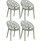 BellaFurn Set mit 4 stapelbaren Gartenstühlen – wasserabweisend und UV-beständig