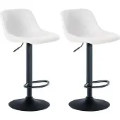 BellaFurn Set aus 2 drehbaren Barhockern – Stühlen – bequeme Rückenlehne und verstellbare Höhe