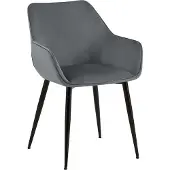 BellaFurn Dunkelgrauer Metallstuhl – Samtstuhl – Ergonomischer Komfort – Pflegeleicht