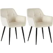 BellaFurn 2er-Set Samt-Esszimmerstühle – Küchenstühle – hoher Komfort – stabiles Metallgestell