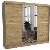 EURO-MEBLE Moderner Kleiderschrank mit Schiebetüren BRENDI 250 cm (ARISTAN)