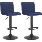BellaFurn 2er-Set Barhocker aus Samt – Barhocker – höhenverstellbares Design