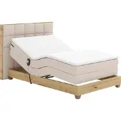 Kondela Elektrisch verstellbares Einzelbett Tiana 120x200 cm – Beige / Artisan-Eiche