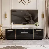 Lookway TV-Schrank ONYX Hochglanz 158 cm schwarz mit Griffen