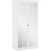 Kondela Zweitüriger Kleiderschrank mit Spiegel Locca S2DL - weiß