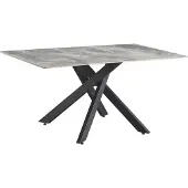 Kondela Zenos Esstisch 160x90 cm - hellgrauer Marmor / Schwarz