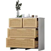 SOFTWEARY Kommode mit Schubladen, 80/38/80 cm, Schubladenkommode, Nachtkommode, Mehrzweckschrank