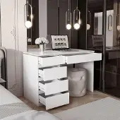 Lookway Schreibtisch AURORA SILVER mit Schubladen