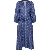 Seidensticker Blusenkleid , Damen, Gr. S (36), Normalgrößen, 3/4 Arm, blau, 100% Viskose, bedruckt, regular fit, V-Ausschnitt, Kleider Blusenkleid, 3/4 V-Neck Druck