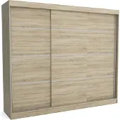 EURO-MEBLE Moderner Schiebetürenschrank BOB 250 cm (SONOMA)