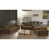 FURMEB24 Kenno 3+2+1 Lounge-Set Mit Schlaffunktion Braun