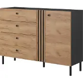 EURO-MEBLE Moderne Kommode Deco mit Lamellen