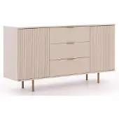 EURO-MEBLE NUBIA KOMMODE K2D3SZ Schränk, MehrzweckschrankSideboard (Creme)