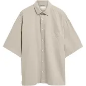 Armedangels BAUMWOLL-LEINEN KURZARMHEMD | Leinen-Mix - beige (XXL)