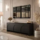 Yourhouse24 TV-Lowboard, RTV-Schrank ADRIANA mit 3 Türen schwarz